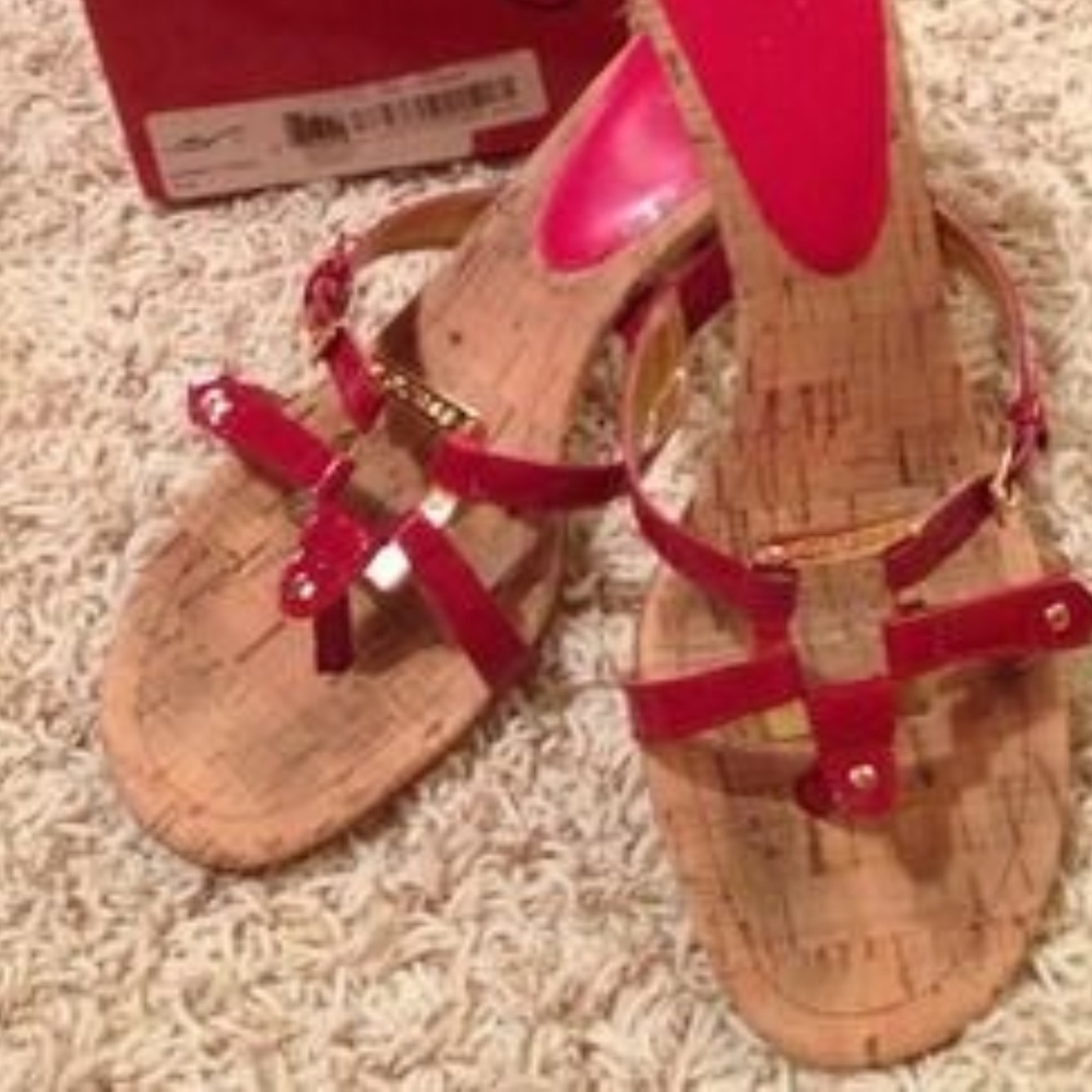 Guess "GWMILTONIC" Red Cork Heels ￼ size 10m